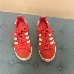 Adidas Scarlet and White Classic Sneakers